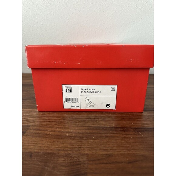 Elle Women’s Peep Toe Wedge Heels Orange Size 6 M Elfleuorange - Picture 13 of 13